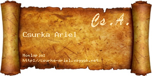 Csurka Ariel névjegykártya